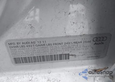 2012 Audi A4 2.0T Premium из США, поврежденный, VIN WAUFFAFL1CN018737